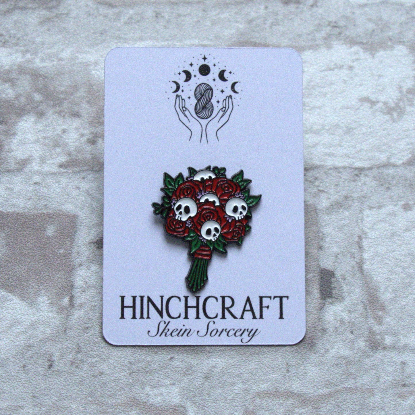 Skulls Among Roses Enamel Pin